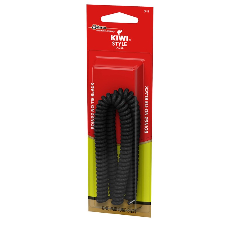 KIWI Style Boingz Laces, No-Tie, Black, One Size