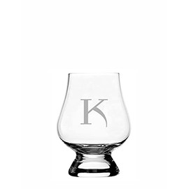 K Celtic Monogram Etched 2.5oz Wee Whisky Glass Compatible With Glencairn Accessories