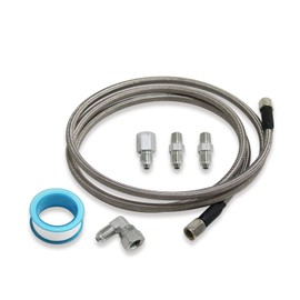 Steel Braided Turbo Oil Feed Line -4AN, Pressure Stainless Remote Turbocharger Sensor Teflon 4 AN Gauge Line Kit (60 inch)