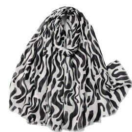 Mealah Zebra-Print-Scarf for Womens - Classic-Zebra-Print-Shawl Long Lightweight Sunscreen Scarf(28"×59")