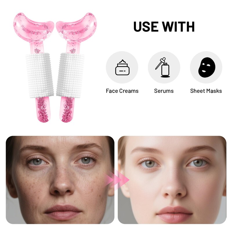 2pcs Ice Globes for Facials, Ice Roller Mold Set for