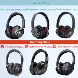 Teufel Real Blue Ear Pads Replacement with Cooling Gel Ear Pads Padding Compatible with Teufel Real Blue NC (2020), Teufel Real Blue (2020), Teufel Real Pure (2020) Stereo Headphones
