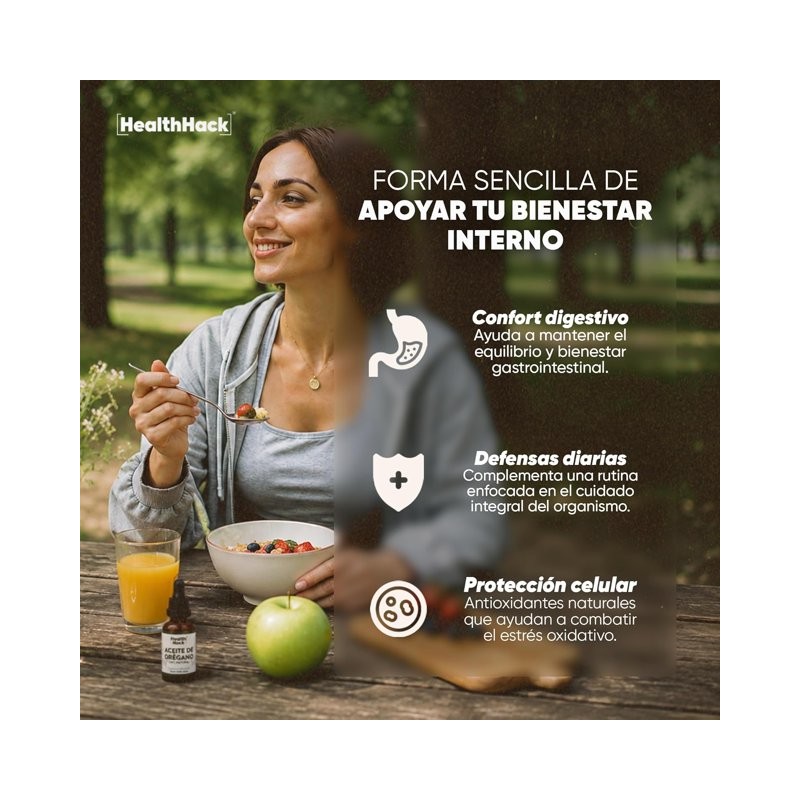 Aceite de Orégano 100% Natural Health Hack con Carvacrol y