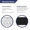 Stainless Steel 18 Inch Metal Ruler Non-Slip Rubber Back, with