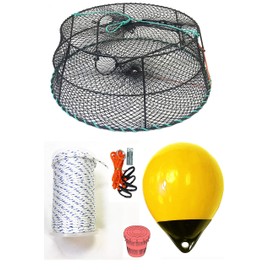 KUFA Sports Tower Style Vinyl Coated Prawn Trap with Prawn Trap Accessory Combo(CT78+PAS30Y+HA2)