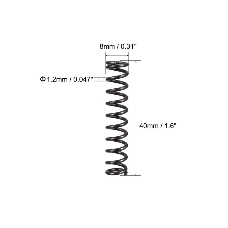 sourcing map Micro Compression Spring Coil Spring Steel Spring 1.2