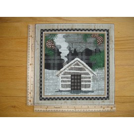 Henry Glass & Co. Pine Cone Plaid Wilderness Cabin Evergreens Cotton Quilt Fabric Block 12" x 12"