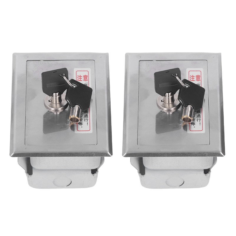 2Pcs Key Switch Box Stainless Steel Universal with Keys Accessory