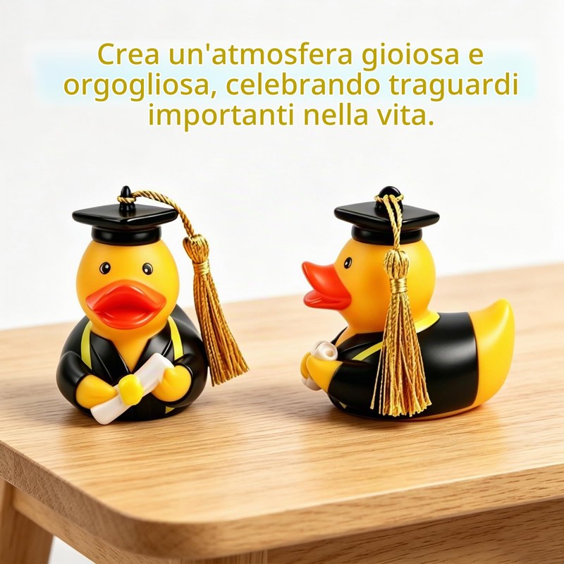 JOVYTH Papera di Gomma con Diploma e Cappello, Paperella Bagnetto
