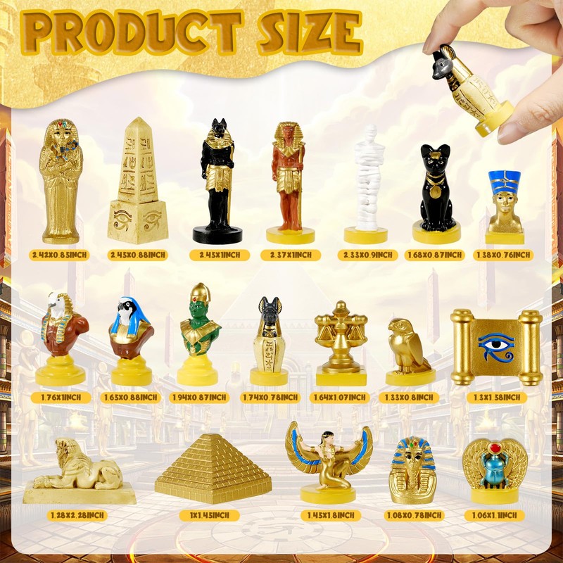 Pamonrueer 19 Pcs Egyptian Figurines Set Ancient Egypt Ancient Egyptian