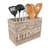 Karisky Kitchen Utensil Holder for Countertop, Farmhouse, Solid Real Wood,
