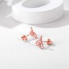 Silvora Rose Gold Ear Studs Womens Celtic Knot Earrings 925