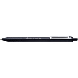 Pentel IZee Retractable Ballpoint Pen with Metal Clip Blister de 3 Black/Sky Blue/Red