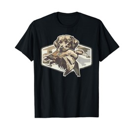 Vintage Dog Hunting Duck Funny Labrador Camouflage Hunting T-Shirt