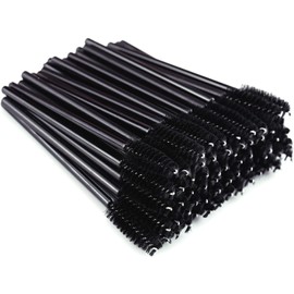 Set de 50 Cepillo Para Pestañas,Cepillo Cejas Negro,Desechables Cepillos Pestañas Kit,aplicadores de maquillaje,brocha para cejas pincel,Extension de Pestañas,Glitter,Alargamiento pestañas (50PCS)