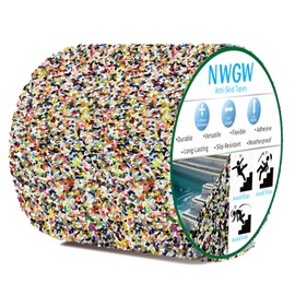 NWGW Heavy Duty Anti Slip Tape 6" x15FT - Red Grit Rubber Grip Tape for Stairs, Showers, Pool & Bathroom Safety Waterproof Non-Slip Traction Strips Indoor/Outdoor Use