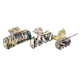 Beavorty 3pcs Zebra Print Hair Clips Acrylic Hair Accessories for Girls Stylish Shaped for Daily Wear and Casual Hairstyles