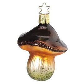 Christmas Tree Decoration Glass 7 cm Mushroom Chestnut Hand-Blown Hand-Painted Christmas Baubles
