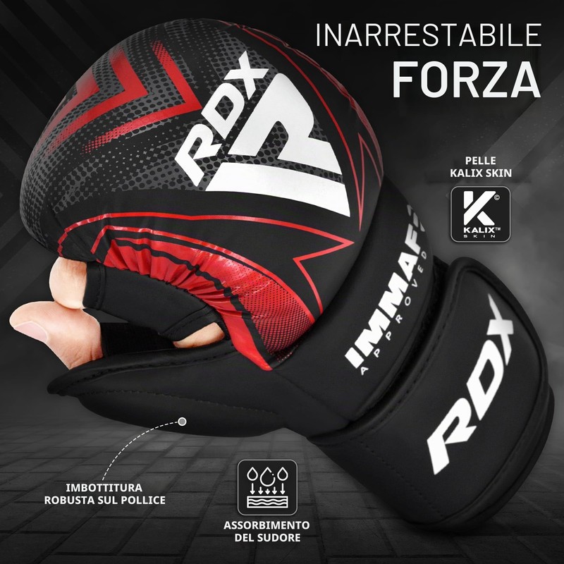 RDX IMMAF Guanti da Sparring Grappling Approvati, Adulti e Bambini