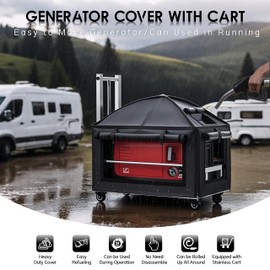 Generator Covers While Running,Portable Generator Cover with Cart, for HD-iPower-Champion1000w-2500w Portable Generators,900D Covers +201 heavy-duty stainless steel Cart, (23.2X14.1X19.6 inches).