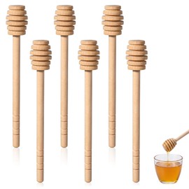 Chsoejuf 6PC 15cm Mini Wooden Honey Sticks Dipper Honeycomb Stirrers Spoon