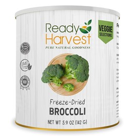 Ready Harvest Freeze-Dried Broccoli Florets Freeze-Dried Food Pantry Staples Survival Food Emergency Food Canned Vegetables Long-Term Food Supply Survival Food 25-Year Shelf Life #10 Can 5.9oz