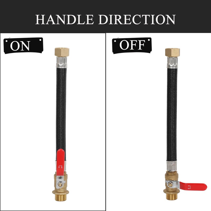 Garden Hose Extension Adapter Short Fitting with Valve,3/4" GHT Solid