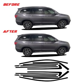 Window Trim Chrome Delete Precut Blackout Vinyl Wrap Overlay Kit Compatible with and Fits Pilot 2016-2021 - Matte Series