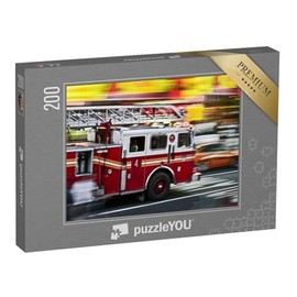 puzzleYOU: Jigsaw Puzzle 200 Piece "Fire Engine in Action" - from the Fire Brigade Puzzle Collection