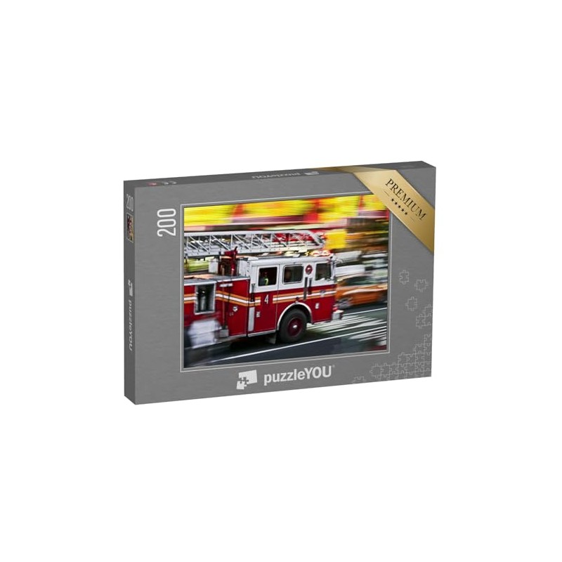 puzzleYOU: Jigsaw Puzzle 200 Piece "Fire Engine in Action" -
