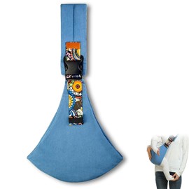 Taicols Portabebés, portabebés cruzado, mochila portabebés para senderismo, portabebés ajustable, portabebés deslizante con asiento de cadera para recién nacidos y niños pequeños (azul)