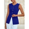 PRETTYGARDEN Blazer Vest Tops for Women Sleeveless Button Down Business