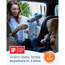 Portable Bottle Warmer - Cordless Travel Milk Warmer for Breastmilk/Formula with Precise Temperature Control and Memory Function