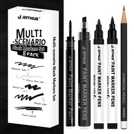JEFFNIUB Hand Lettering Pens Black Set - Waterproof Pen with Brush Pen, Calligraphy Pens Black for Bullet Journal, DIY Projects