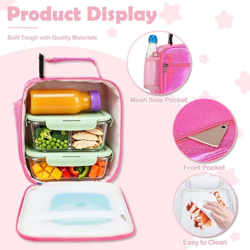 FlowFly Kids Lunch box Insulated Soft Bag Mini Cooler Back