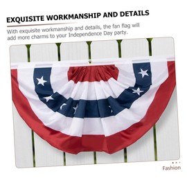 Kisangel 5pcs American Flag Bunting Banner Outdoor Decorative Skirt Fan Shaped Flag Decoration for Holiday