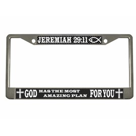 Jeremiah 29 11 God has The Most Amazing Plan for You Heavy Duty Metal License Plate Frame, Car Tag Holder Cover/Car Accessories Carbon ($22.99)