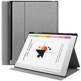 TiMOVO Case for Remarkable Paper Pro 11.8 Inch 2024, Multiple Viewing Angles Folding Book Folio Case with Pen Holder for Remarkable Paper Pro Color Tablet, Support Auto Wake/Sleep, Denim Gray