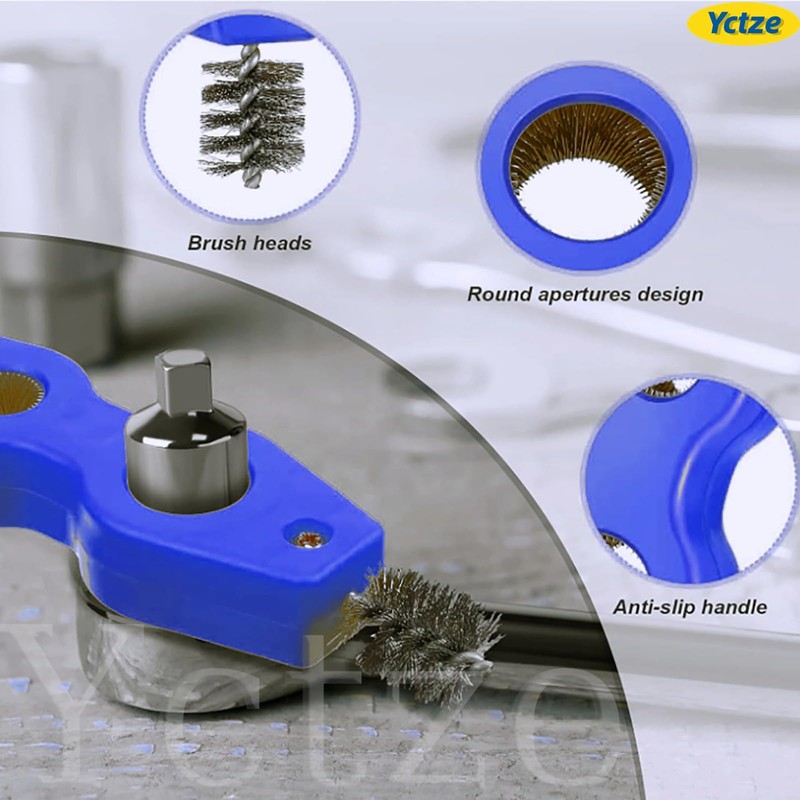 Yctze 4 in 1 Steel Battery Terminal Cleaning Brush, Battery
