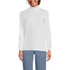 Lands' End Women Long Sleeve Relaxed Cotton Mock White Tall