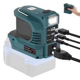 Power Inverter for Kobalt 24V Battery, for Kobalt 220W Portable Power Supply Inverter, DC 24V to AC 110-120V Adapter with USB&Type-C&AC Outlet&LED Light(No Battery)