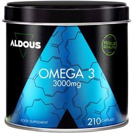 Omega 3 Capsules - 3000 mg Daily Dose - 210 Capsules - With EPA and DHA Fatty Acids - Fish Oil - Vitamin E, Fatty Acids - Cholesterol, Vision, Brain - More than 2 Months
