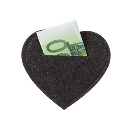 Felt Money Gift Box, Funny Gift Idea for Birthday, Anniversary, Money Gift for Wedding and Money for Christmas (Heart Black)