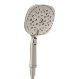 Moen Verso Eco-Performance Infiniti Dial Square Handheld Shower, 6-Inch Diameter Spray Head, Spot Resist Nickel, 220H4EPSRN