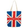 Puckator London Union Jack Flag Reusable Zip Up Cotton Bag