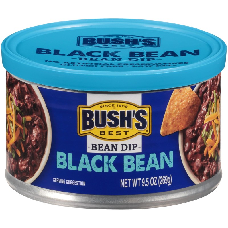 Bush's Best Bean Dip, Black, 9.5 Oz (Pack of 6)
