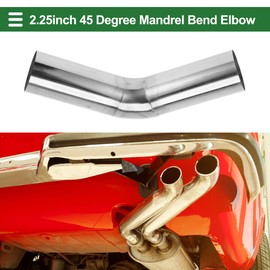 Motoforti 45 Degree 57mm/2.25" OD Mandrel Exhaust Pipe Car Exhaust Pipe Tubing Piping 150mm/5.91" Length 304 Stainless Steel Silver Tone 2 Pcs