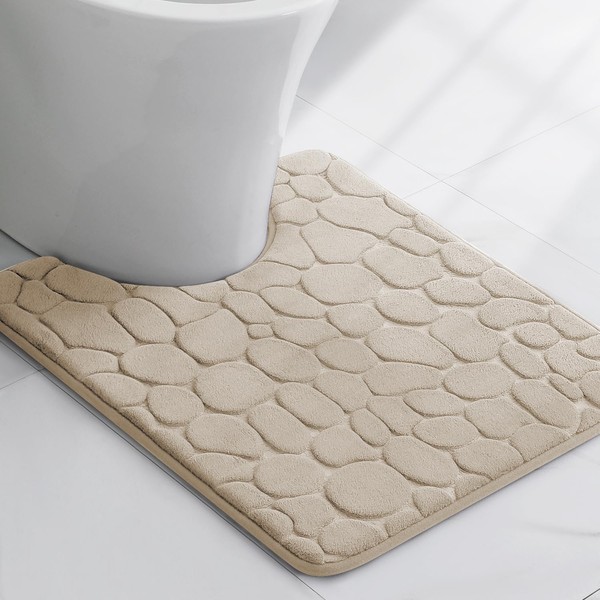 YIHOUSE Memory Foam Bath Mat Cobblestone Bathroom Rug Non Slip