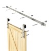 JUBEST 6.6FT Brushed Nickel Sliding Barn Door Hardware Kit Smoothly