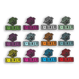 1 x A5 E-Biker Lightning Bolt Vinyl Stickers - Colourful MTB Mountain Bike Men's Electric Sticker #70814